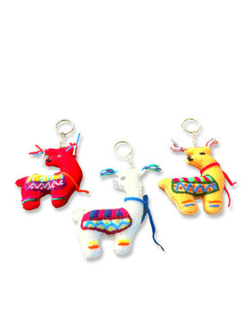 Embroidered Llama Wool Felt Yarn Keychain Ornament Diverse Colors Embroidered Llama Wool Felt Yarn Keychain Ornament Diverse Colors