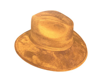 Vintage Smooth Caramel Suede Fedora Hat Fine Brim Adjustable Large Vintage Smooth Caramel Suede Fedora Hat Fine Brim Adjustable Large