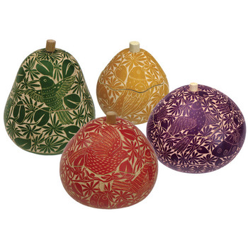 Relief Box - Gourd Fine Carved 3"-3.5" Small Assorted Colors