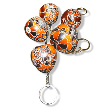 Peruvian Gourd Keychain  Andean Nature Designs Hand Carved