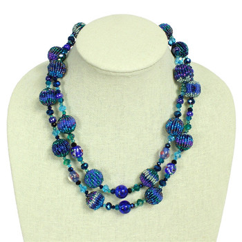 Guatemala Classic Collar - Double Strand Dots Hand-Strung Fiesta Necklace