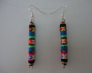 Assorted Colors Dangles - Manta Chandelier Cone Earrings Woven Wool Set Assorted Colors Dangles - Manta Chandelier Cone Earrings Woven Wool Set