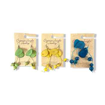 Hand Made Peru Earrings Tagua 2 chip 