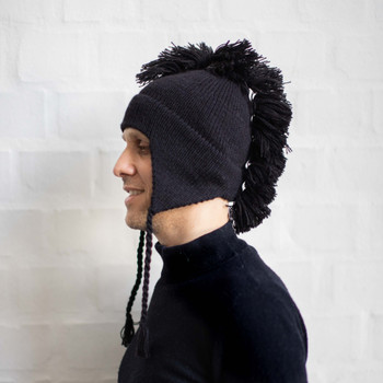 Alpaca Heavy Gauge Mohawk Crested Chullo Hat Varied Solid Colors