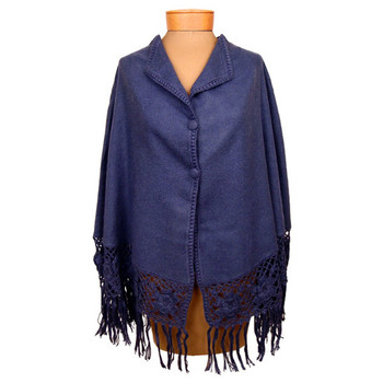 Elegant Bell Cape 100% Andean Alpaca Woven with Crochet Edges 10 Colors