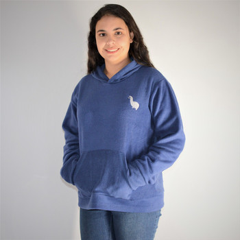 Denim Blue Front Pockets Light Hoodie Jacket 50% Alpaca 50% Acrylic Blend Denim Blue Front Pockets Light Hoodie Jacket 50% Alpaca 50% Acrylic Blend