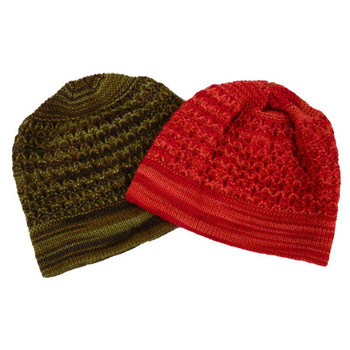 Fair Trade Handmade Peru Boucle Beanie Fine Crochet Alpaca Striped Hat