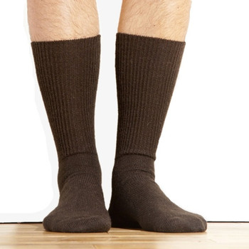Brown Dress One Pair Mid Calf Length Alpaca Knit Crew Socks Brown Dress One Pair Mid Calf Length Alpaca Knit Crew Socks