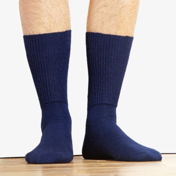 Navy Blue Mid Calf Dress Comfort Alpaca Knit Crew Socks Navy Blue Mid Calf Dress Comfort Alpaca Knit Crew Socks