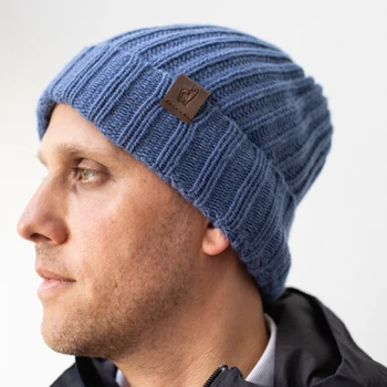 Diana Heavy Double Wall Wide Band Beanie - 100% Alpaca Solid with Cuff