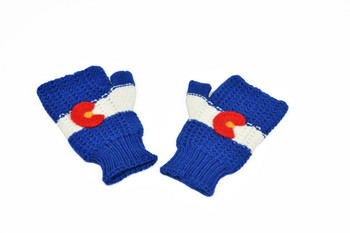Colorado Flag Alpaca Fingerless Mitts - Wrist Warmers 100% Alpaca Knit Gloves Colorado Flag Alpaca Fingerless Mitts - Wrist Warmers 100% Alpaca Knit Gloves