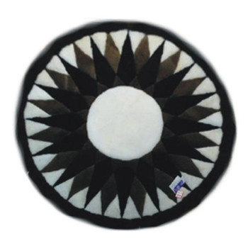 Starburst Design Alpaca Fur Rug - Medium Mat 60" Round - Design 01 Starburst Design Alpaca Fur Rug - Medium Mat 60" Round - Design 01