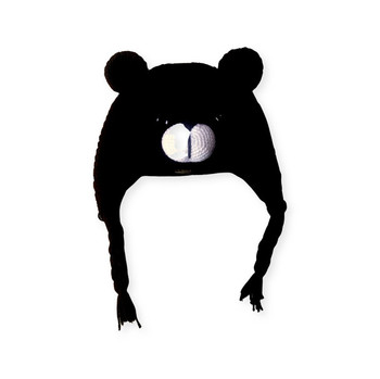 Black Bear Knit Alpaca Beanie Wildlife Ear Flaps Beanie Ski 100% Wool Animal Hat/Cap Black Bear Knit Alpaca Beanie Wildlife Ear Flaps Beanie Ski 100% Wool Animal Hat/Cap