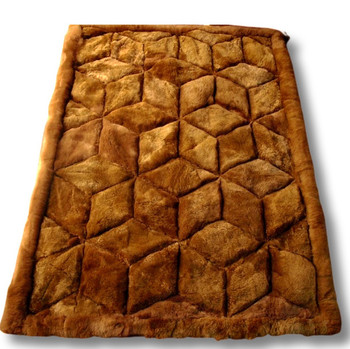 Solid Brown Alpaca Fur Rug Cubes Design Tridimensional Rectangular 48" x 64" - Design 58 Solid Brown Alpaca Fur Rug Cubes Design Tridimensional Rectangular 48" x 64" - Design 58