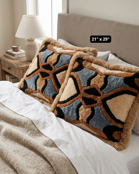 Kaleidoscope Alpaca Fur Pillowcase
 Soft Texture with Artistic Design