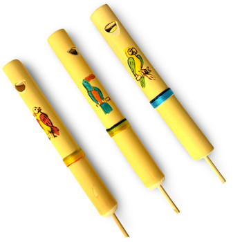 Assorted Designs Artisan Slide Whistle Bamboo Hand Painted Flute Assorted Designs Artisan Slide Whistle Bamboo Hand Painted Flute