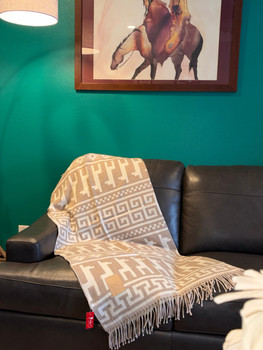 Baby Alpaca Blanket Throw with Llama Designs