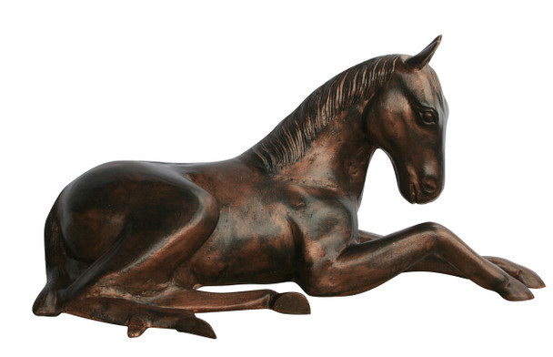 Resting Colt Bronze Art Statue Aluminum Art for Horse Enthusiasts