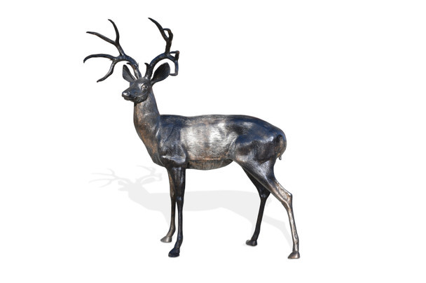 Deer Buck Standing Garden Monument for Nature Appreciation Aluminum Art