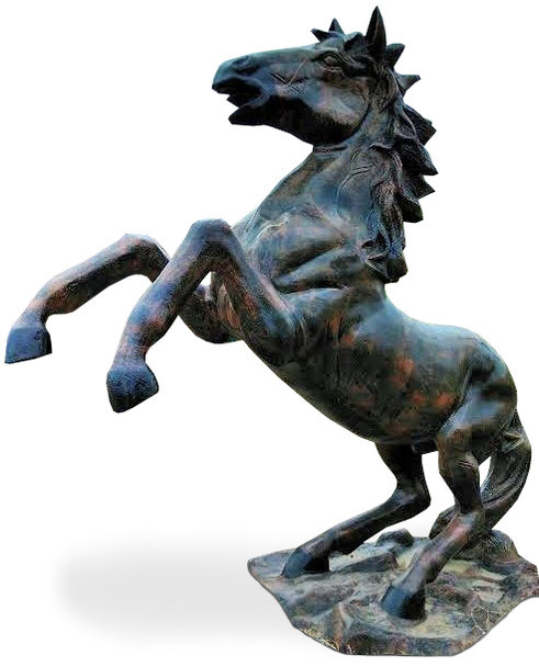 Mustang Bronco Metal Rearing Horse Statue for Dynamic Gardens