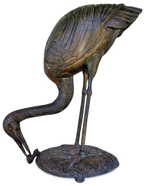 Royal Crane Feeding Bronze Shades Recycled Cast Aluminum