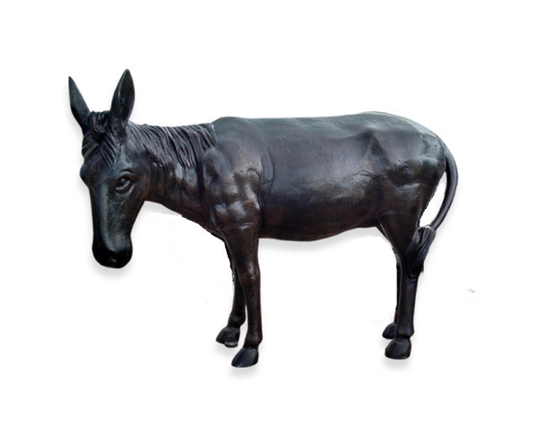 Jackass Burro Donkey Life Size Bronze Statue for Farm Charm