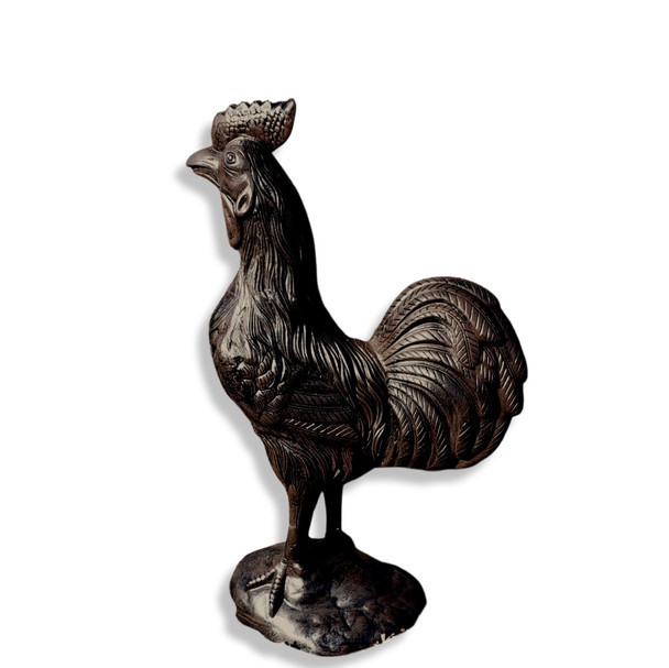 Rooster 46" Sculpture Metal Garden Statue Bronze for Farmstead Aesthetics
