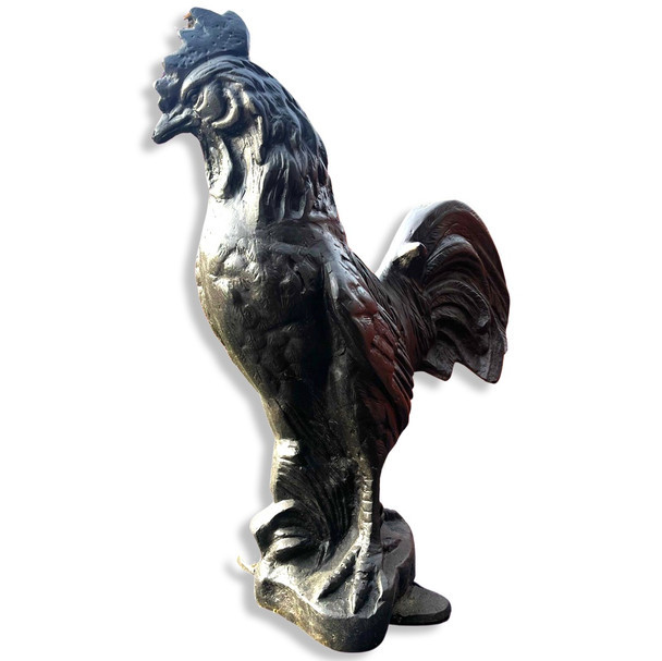 Rooster 28" Sculpture Metal Garden Statue Bronze for Farmyard Appeal Aluminum Art