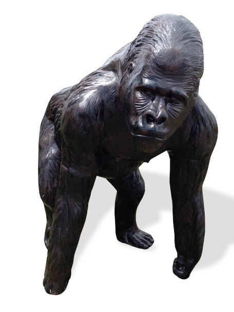 Life Size Gorilla Bronze Garden Statue for Ape Admirers Aluminum Art