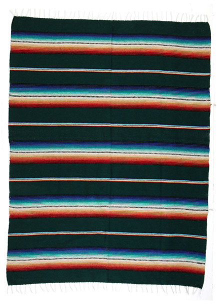 Hunter Green Yoga Roll Blanket (58" x 78") - Sarape Cotton Heavy Weave