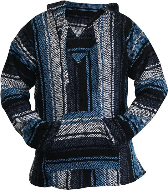 XXXL Drug Rug - Striped Color Assortment Unisex Baja Shirt Hoodie Jacket