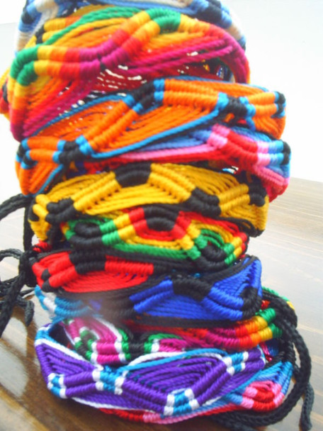 Wide Lot Mix Friendship Bracelets - Handcrafted in Peru Acrylic Pack of 50 Assorted