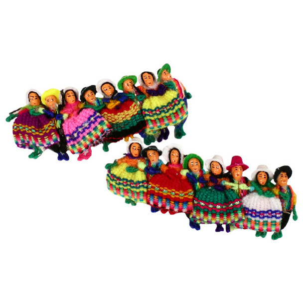 Worry Doll Barrette - Hand Made Peru Dancing Dolls Multicolored