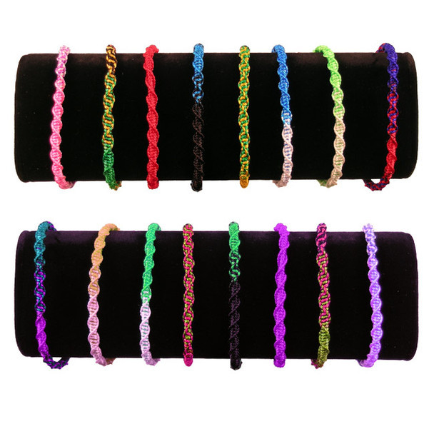 Spiral Cords Friendship Bracelets - Pack of 50 Assorted Bag Multicolored Lot for Schools