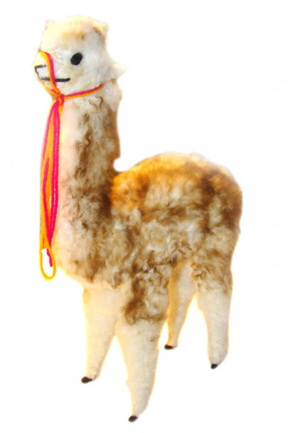 Alpaca Standing Plush Doll - Lama Vicuna 6" Tall Hand Made
