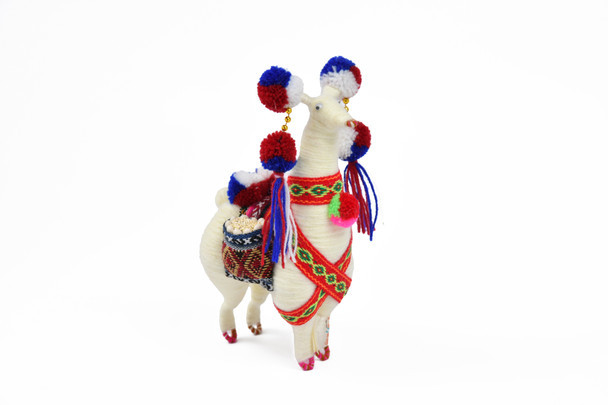 Llama Doll with Alpaca Yarn - Hand Made 7" Tall Assorted Colors Peru Large