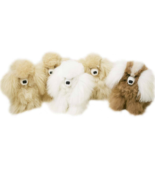 Alpaca Dog Puppy Cute Cuddly 12" Baby Alpaca Fur Collectable – Natural Colors