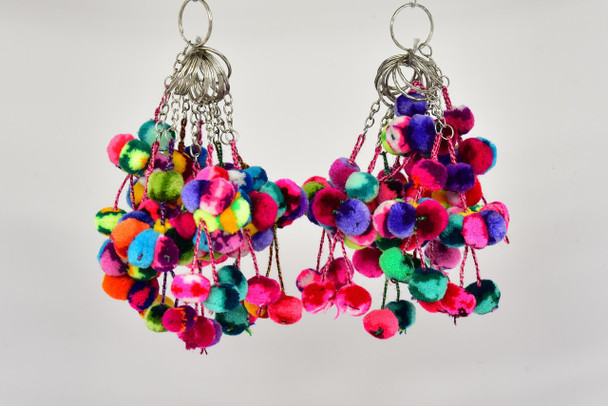 Pom Pom Key Ring Multicolored Decoration Handbag Charm Tassel Artisan Peru Keychain