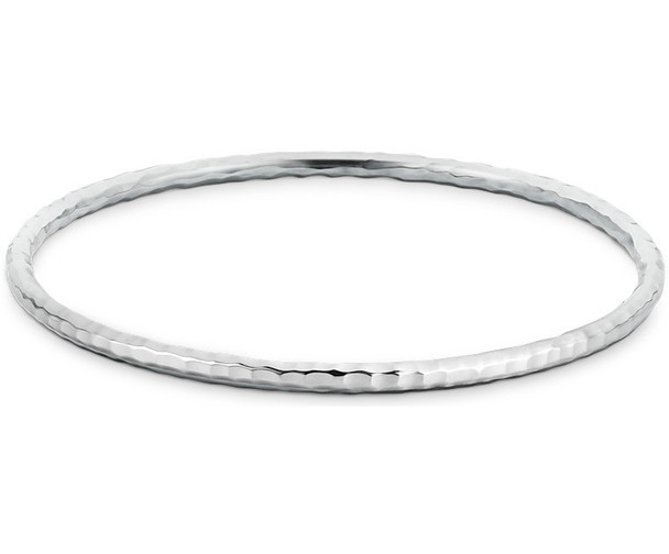 Medium 8" Alpaca Silver Bangle - Hammered Bracelet