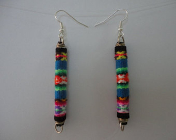 Assorted Colors Dangles - Manta Chandelier Cone Earrings Woven Wool Set