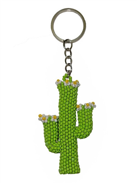 Cactus Keychain - Glass Beads Assorted Colors Handmade in Guatemala