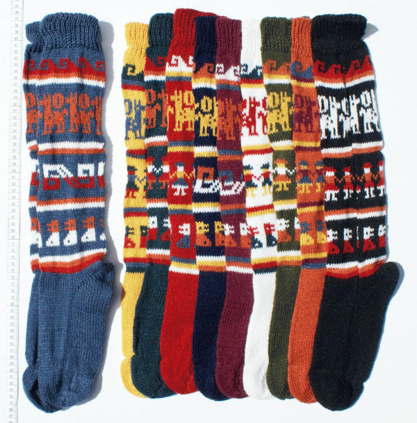 Andean Blend Knit Socks Varied Colors Adult Size Peru