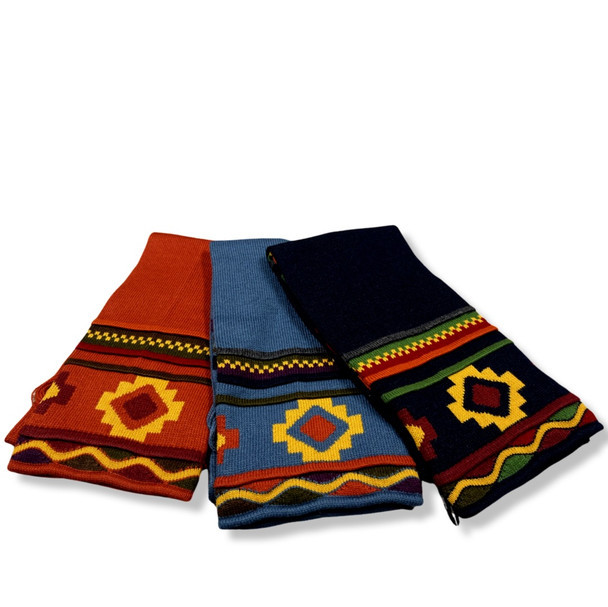 Andean Blend Scarf Varied Geometric Designs 7" x 68"