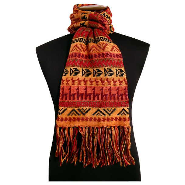 Baby Alpaca Llama Scarf Peru Bolivia Hand Knit Super Fine 10