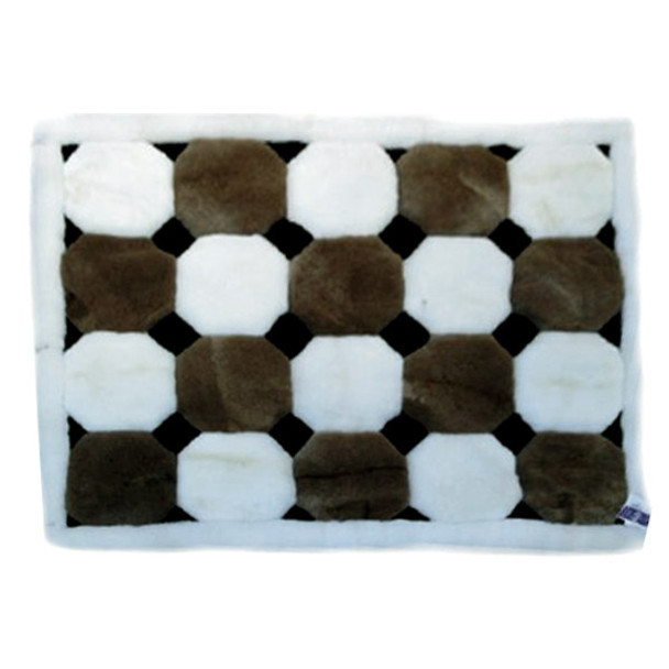 Alpaca Fur Rug Checkered Pattern Pillow Case 22" x 32" - Design 28