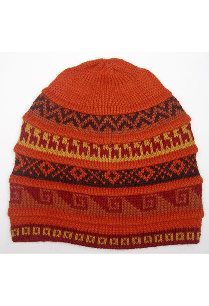 Lisi Vivid Beanie Hat 100% Alpaca - 5 Bands of Fine Knit Variety