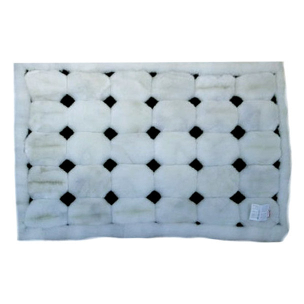 Alpaca Fur Rug - Dot on White Design 31 Rectangular 33" x 48"