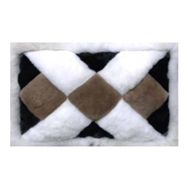 X Pattern Alpaca Fur Rug Rectangular 33" x 48" - Design 27