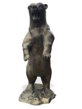 Standing Grizzly Bear Realistic Bronze Sculpture for Nature Lovers ...
