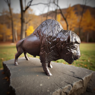 Bison Bronze Finished Home Decor Sculpture Hand Made Cast